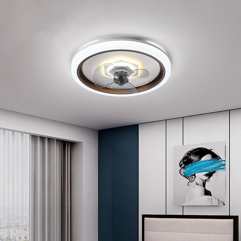 Round LED Modern Ceiling Fan with Remote Control