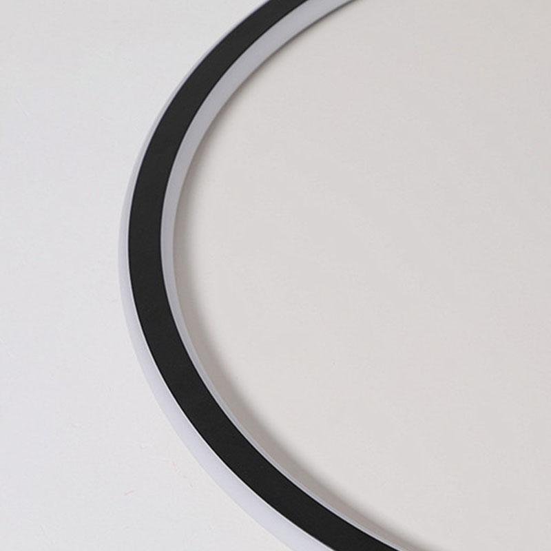 20'' Round Dimmable Black Flush Mount Ceiling Light with Leaf-Shaped Edge