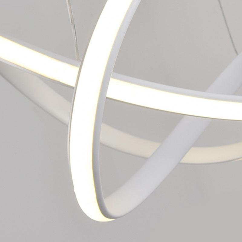 White Flush Mount Ceiling Light with Adjustable Cord Ribbon Design – Dimmable LED