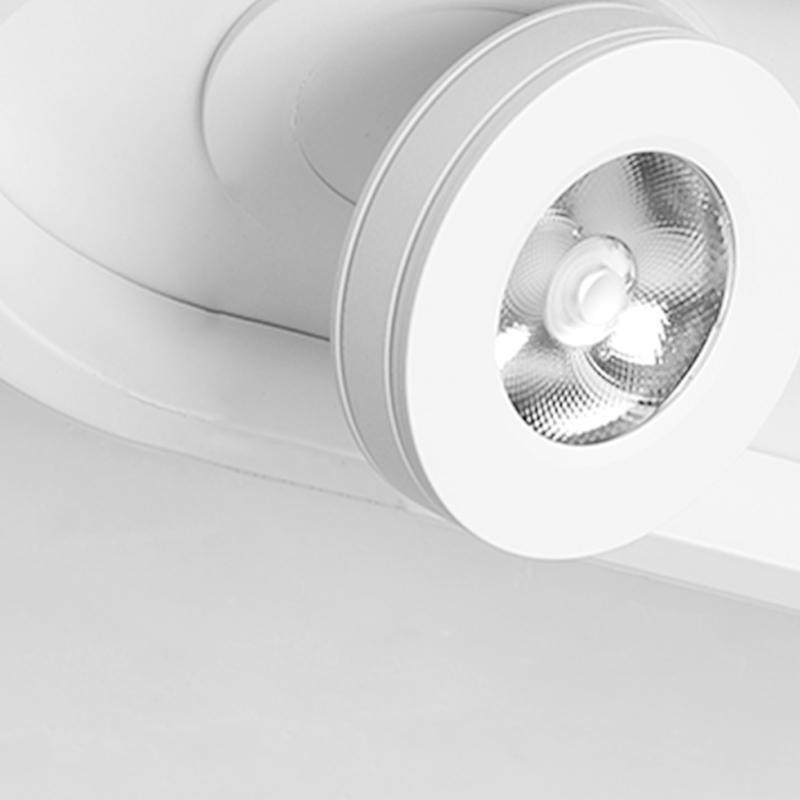 Rectangular Strip LED Flush Mount Ceiling Light with 2 Adjustable Spotlights