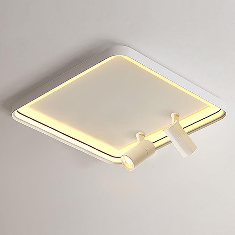 16'' Square Dimmable Flush Mount LED Light with 2 Adjustable Spotlights
