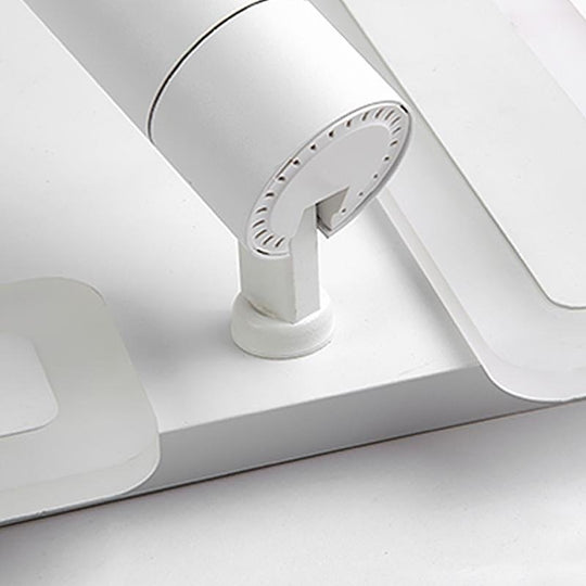 Square Dimmable LED Flush Mount Ceiling Light with 2 Adjustable Spotlights