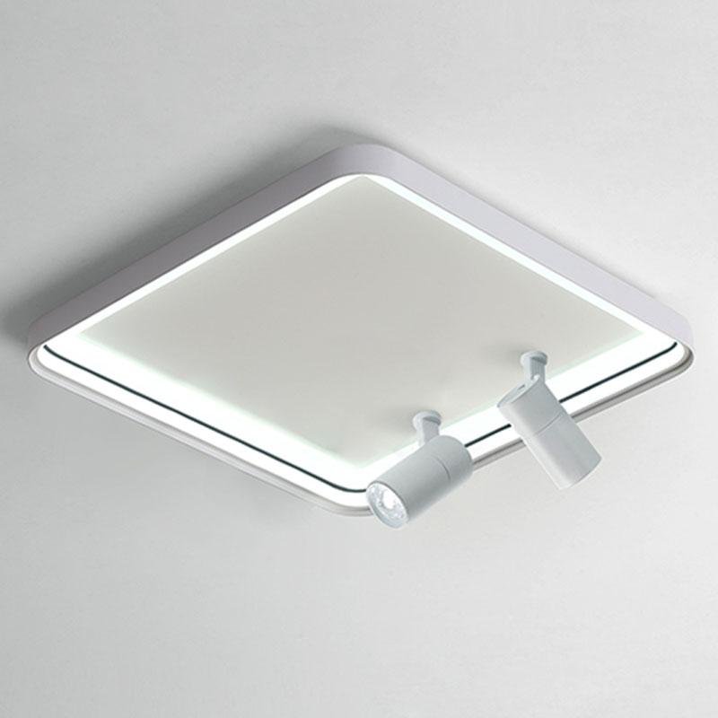 16'' Square Dimmable Flush Mount LED Light with 2 Adjustable Spotlights