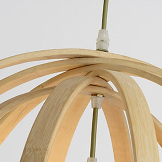 Curvy Multipart Light Brown Boho Pendant Light with an Exposed LED Light