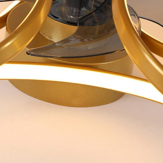 Flower LED Modern Flush Mount Ceiling Fan with Remote Control