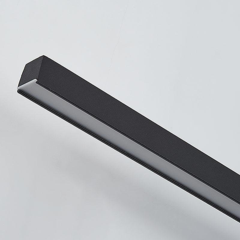 Modern Linear Farmhouse Black LED Chandelier