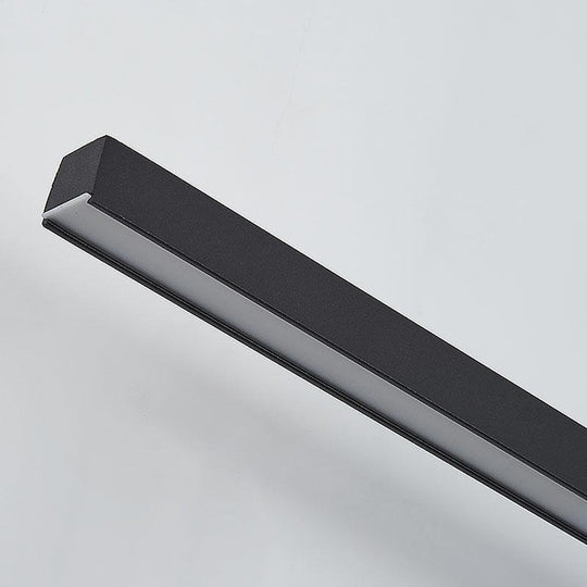 Modern Linear Farmhouse Black LED Chandelier