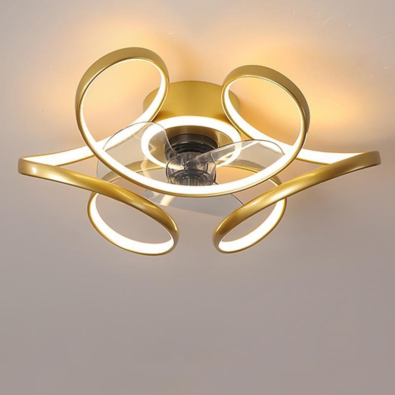 18'' Flower Shaped Modern Ceiling Fan with LED Light and Remote