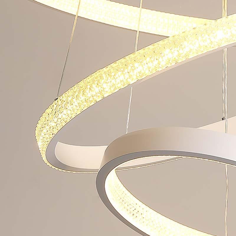 Round 3-Ring Modern LED Chandelier – Adjustable Hanging Design