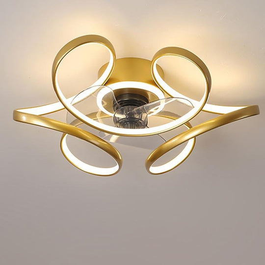 18'' Flower Shaped Modern Ceiling Fan with LED Light and Remote