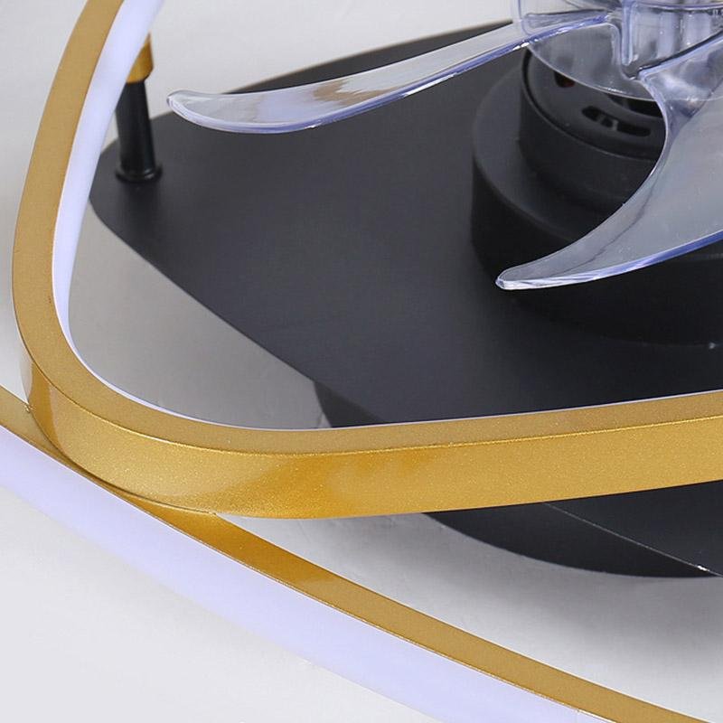 Gold Flush Mount Ceiling Fan with Remote and LED Light for Modern Spaces