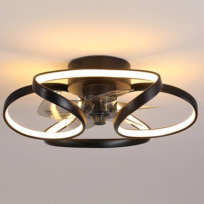 Flower LED Modern Flush Mount Ceiling Fan with Remote Control