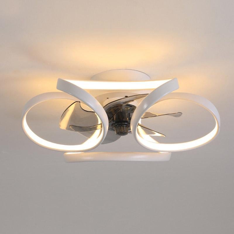 Flower LED Modern Flush Mount Ceiling Fan with Remote Control