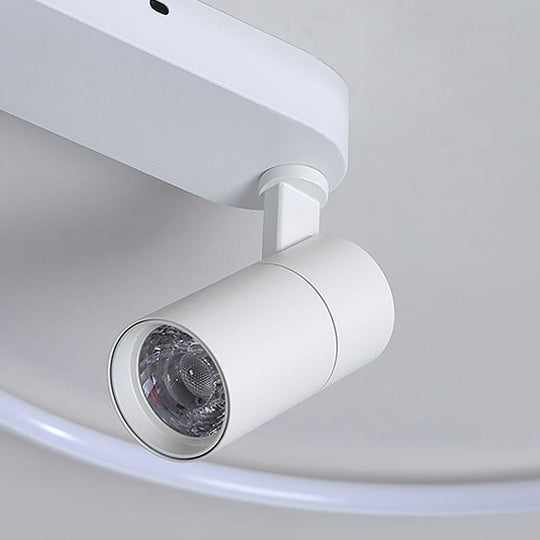 16" Round Dimmable Flush Mount Ceiling Light with Adjustable Spotlight