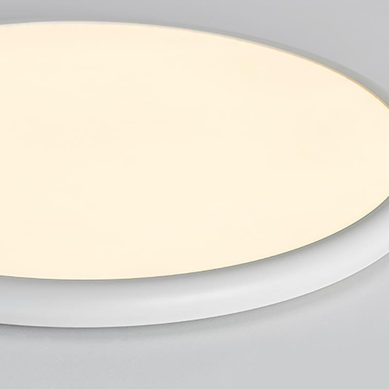 16" Modern LED Geometric Circle Flush Mount Ceiling Light – Black & White Edge