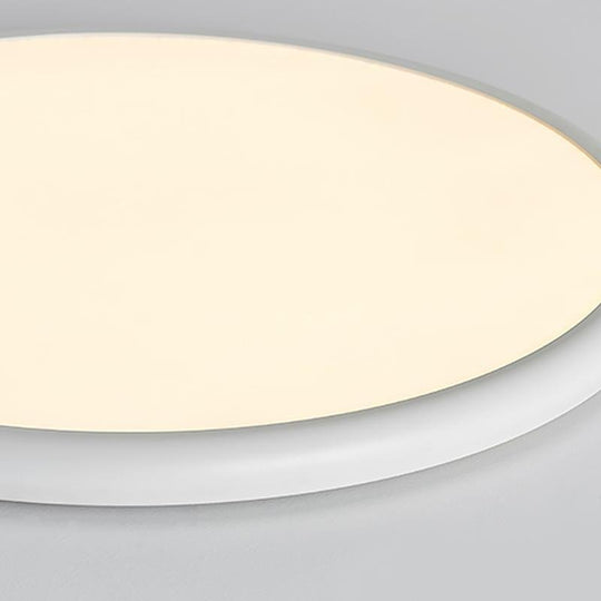 16" Modern LED Geometric Circle Flush Mount Ceiling Light – Black & White Edge