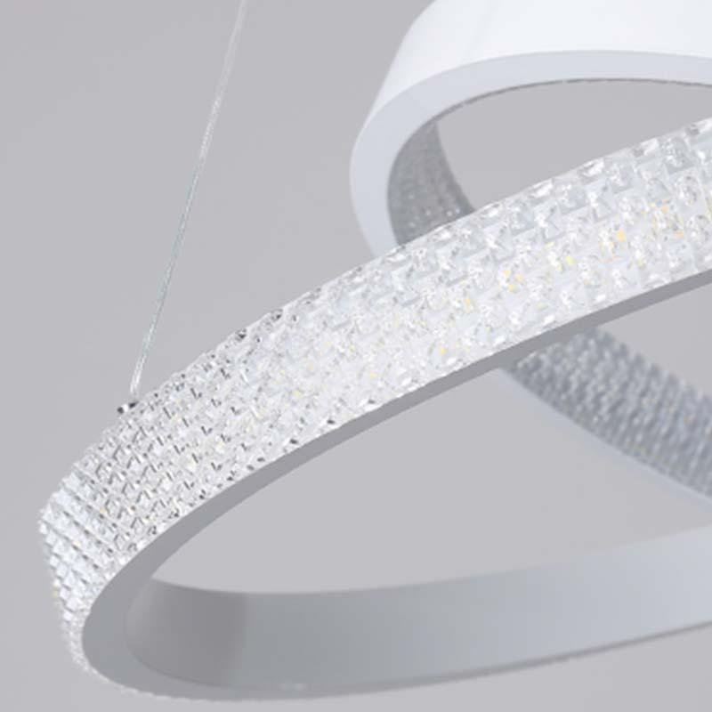Round 3-Ring Modern LED Chandelier – Adjustable Hanging Design