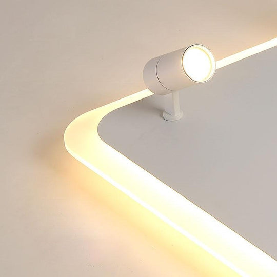 Rectangular Square Dimmable Flush Mount LED Light with Adjustable Spotlights