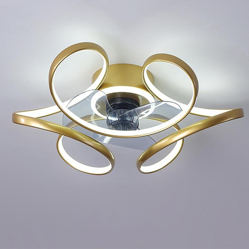 18'' Flower Shaped Modern Ceiling Fan with LED Light and Remote