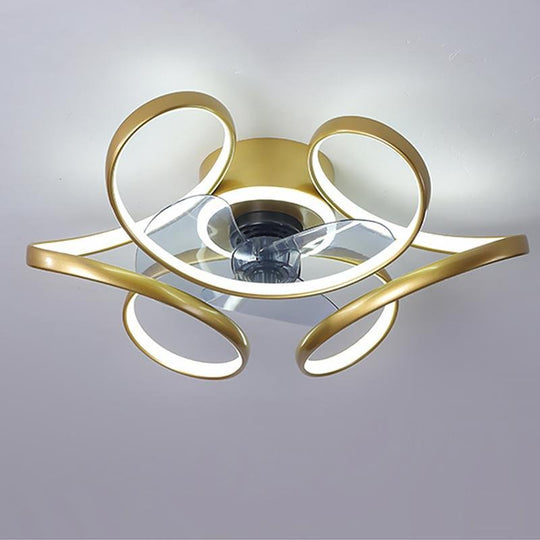 18'' Flower Shaped Modern Ceiling Fan with LED Light and Remote