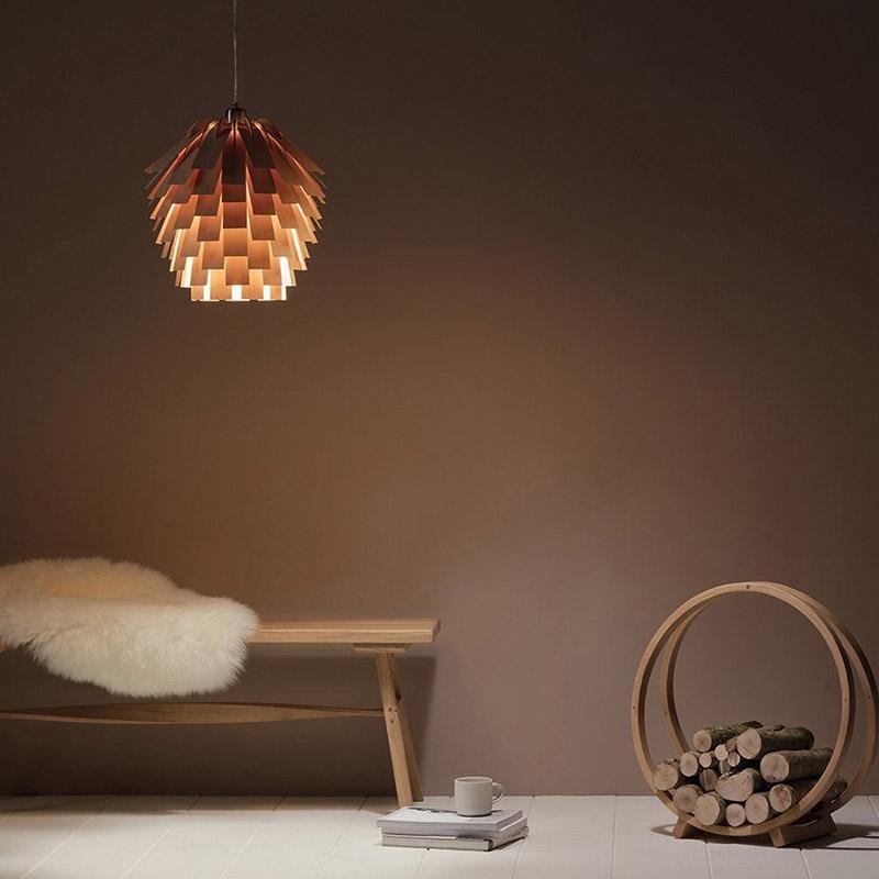16'' Artistic Artichoke Wood Rustic Pendant Light