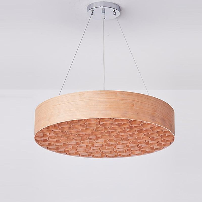 24'' Large Burlywood Drum Pendant Ceiling Light