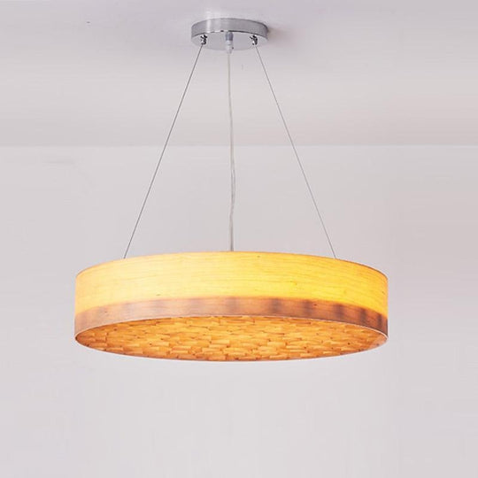 24'' Large Burlywood Drum Pendant Ceiling Light