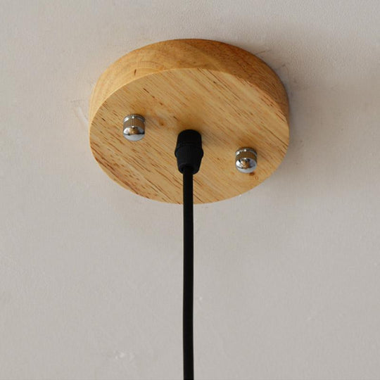 15'' Rustic Pineapple-Shaped Wood Pendant Light