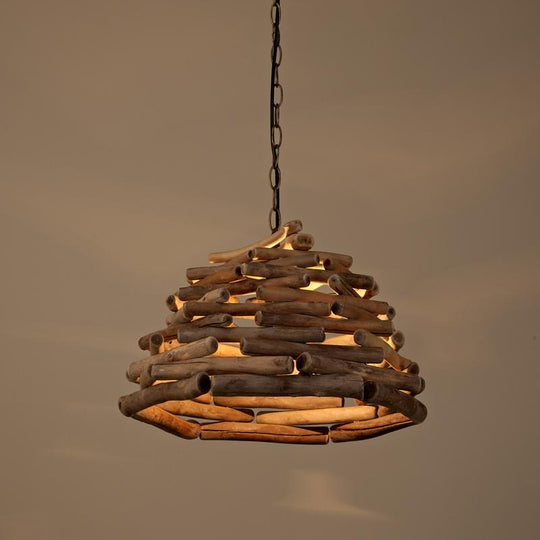Handpicked Sticks Wood Pendant Ceiling Light