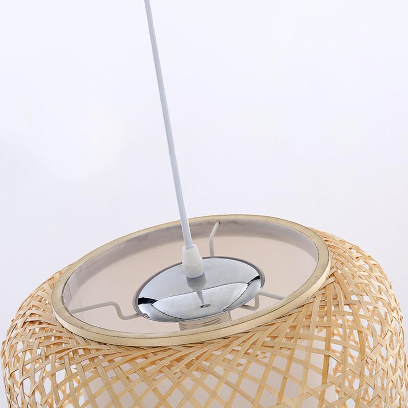 Sleek Modern Cylindrical Bamboo Pendant Light