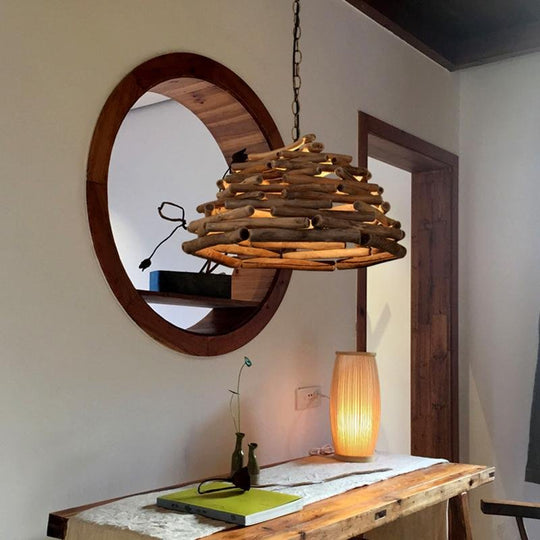 Handpicked Sticks Wood Pendant Ceiling Light