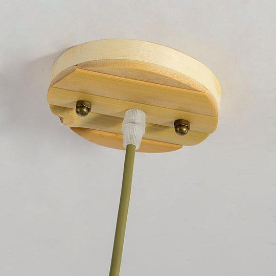 Dome Pendant Bamboo Ceiling Light with Seethrough Middle Area