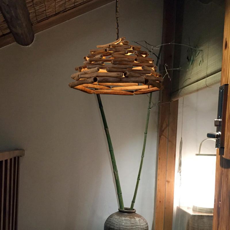 Handpicked Sticks Wood Pendant Ceiling Light