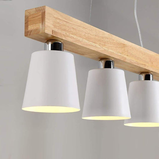 Row of Lights Farmhouse Pendant Light Metal & Wood Pendant Lighting