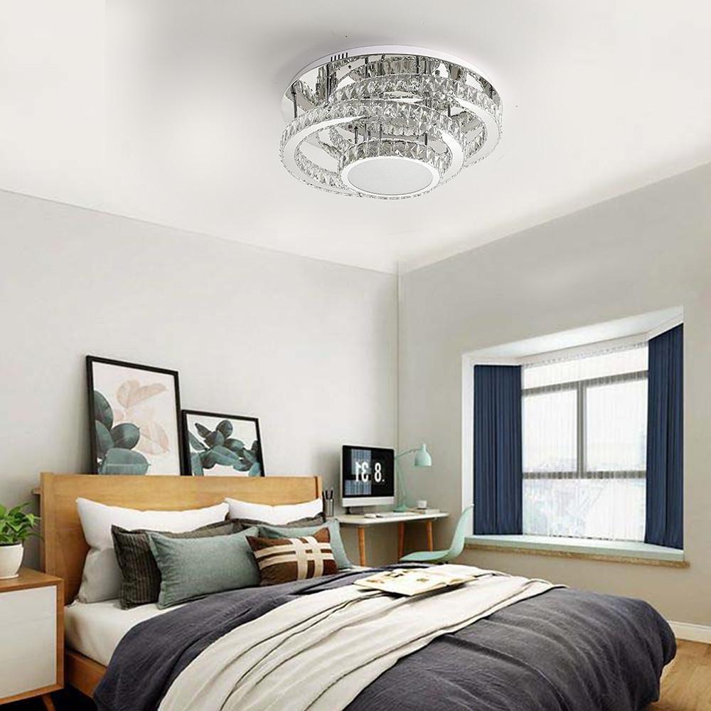 Gradated Flush Mount Ceiling Light – Industrial Acrylic & Stainless Steel LED