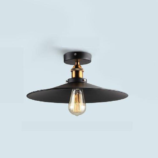 Circular Teardrop Industrial LED Semi-Flush Mount Ceiling Light