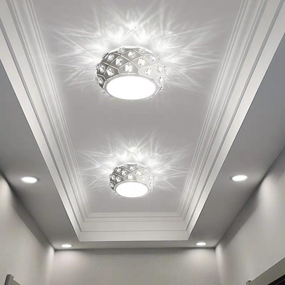 Metal Crystal Decorative LED Flush Mount Ceiling Light