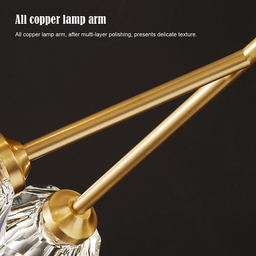 15-Light LED Crystal Copper Modern Sputnik Chandelier