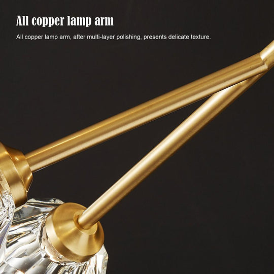 15-Light LED Crystal Copper Modern Sputnik Chandelier