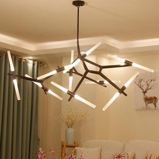 Industrial Drone-Shaped Brass Sputnik Chandelier – 14-Light LED