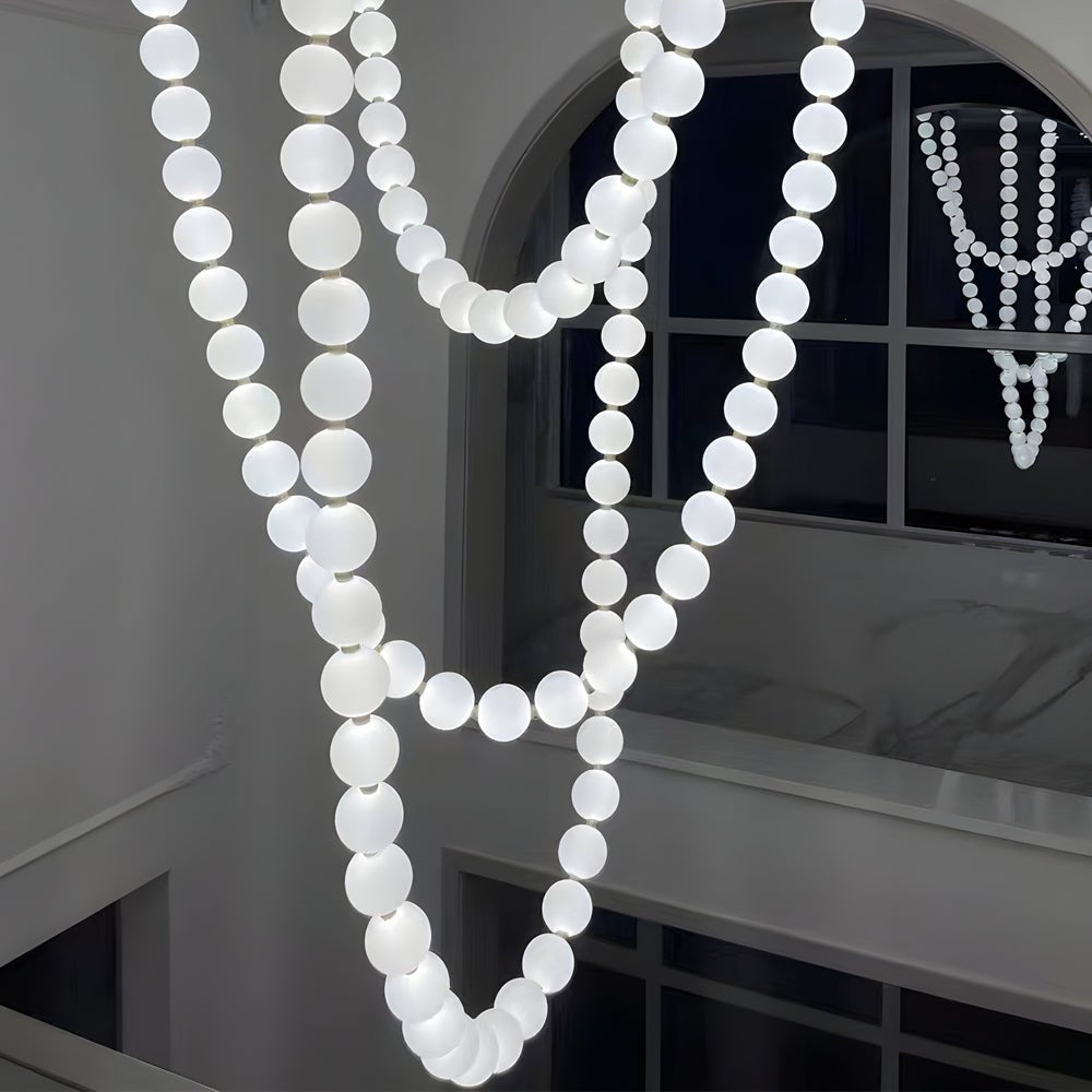 Acrylic Pearl Necklace LED Italian Style Chandelier Lamp