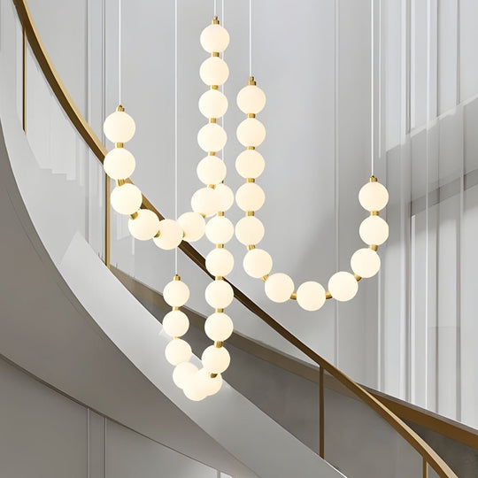 Acrylic Pearl Necklace LED Italian Style Chandelier Lamp