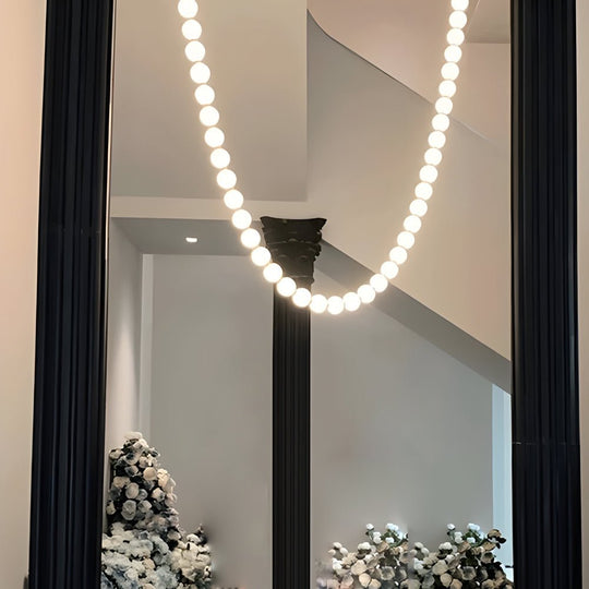 Acrylic Pearl Necklace LED Italian Style Chandelier Lamp