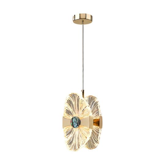 Acrylic Round Lotus Leaf 3 Step Dimming Luxury Modern Pendant Lights