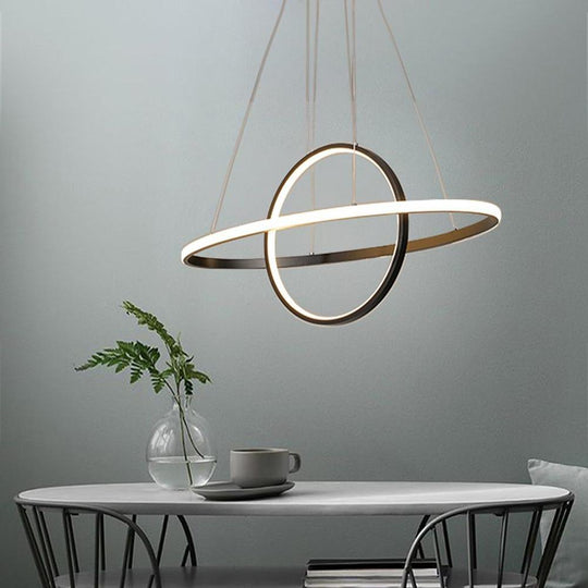 Two Circles LED Metal Adjustable Modern Chandelier