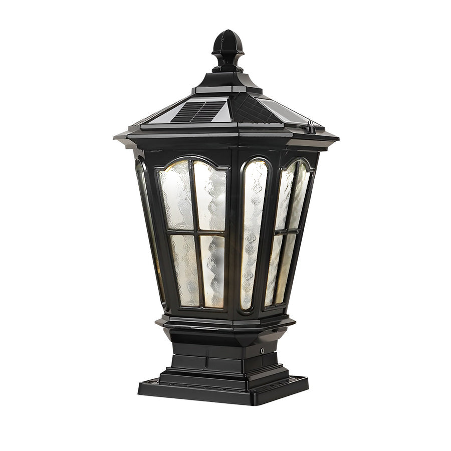 Retro Pavilion Shape Waterproof LED Solar Powered Fence Post Lights