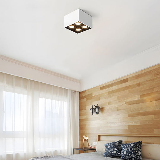 Adjustable 4 Head LED Flush Mount Cube Ceiling Spotlights