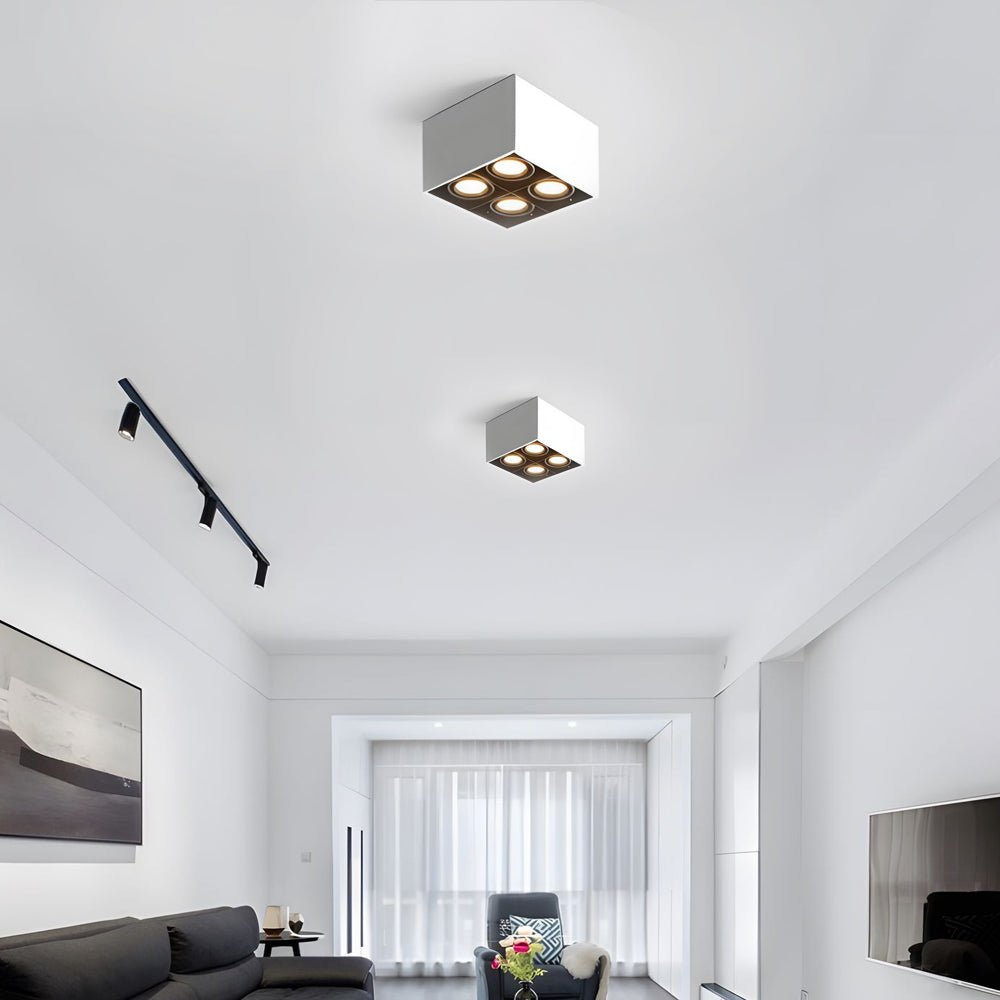 Adjustable 4 Head LED Flush Mount Cube Ceiling Spotlights