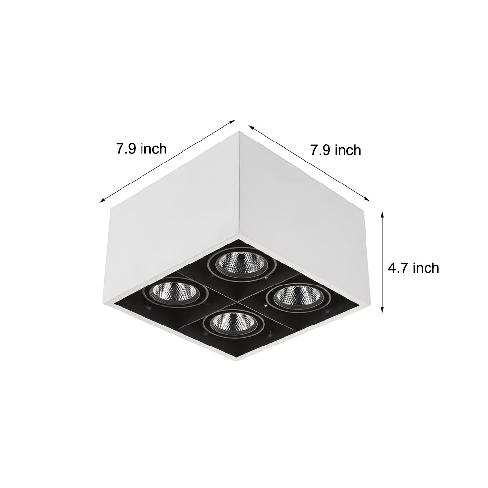 Adjustable 4 Head LED Flush Mount Cube Ceiling Spotlights