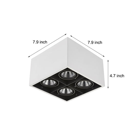 Adjustable 4 Head LED Flush Mount Cube Ceiling Spotlights